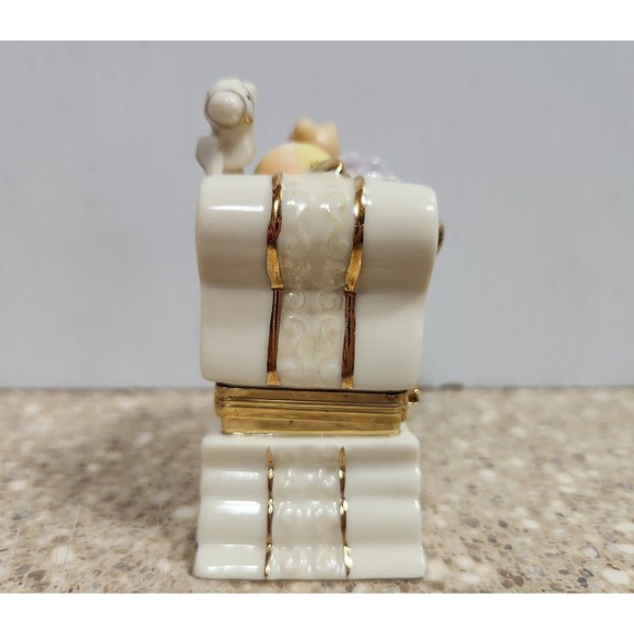 Vintage Lenox Christmas Sleigh Treasure Box Horse Bear - Picture 2 of 8